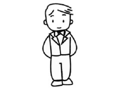男服務(wù)員幼兒簡(jiǎn)筆畫(huà)步驟圖示