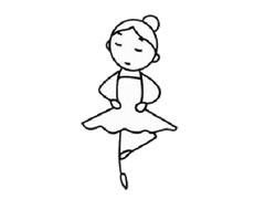 芭蕾舞演員幼兒簡筆畫步驟圖示