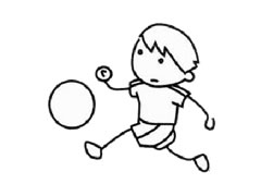 足球運(yùn)動(dòng)員幼兒簡(jiǎn)筆畫(huà)步驟圖示