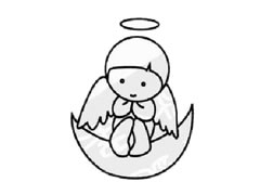 天使幼兒簡(jiǎn)筆畫(huà)步驟圖示