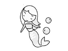 美人魚(yú)幼兒簡(jiǎn)筆畫(huà)步驟圖示