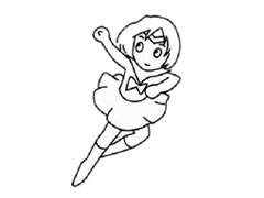 美少女戰(zhàn)士?jī)和?jiǎn)筆畫(huà)步驟圖示