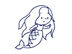 美人魚(yú)簡(jiǎn)筆畫(huà)創(chuàng)作步驟圖示