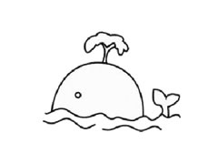 鯨魚兒童簡(jiǎn)筆畫步驟圖示