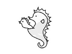 海馬兒童簡(jiǎn)筆畫步驟圖示