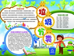 橫版垃圾分類手抄報(bào)模板
