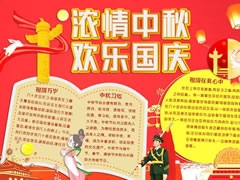濃情中秋歡樂國慶手抄報模板