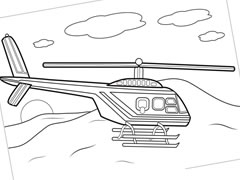 直升機簡筆畫線描稿圖片欣賞