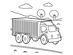 大貨車簡筆畫圖片欣賞