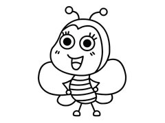 蜜蜂簡筆畫黑白線稿大全