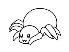 蜘蛛簡(jiǎn)筆畫(huà)黑白線(xiàn)稿欣賞