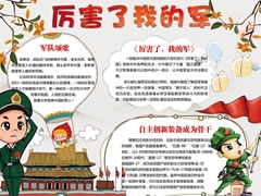厲害了我的軍手抄報模板