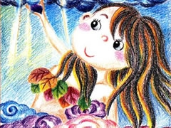 女媧補(bǔ)天油畫棒創(chuàng)作步驟圖示