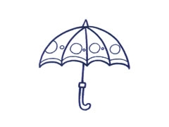 雨傘兒童簡筆畫繪制步驟圖示