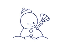 雪人簡筆畫繪制步驟圖示