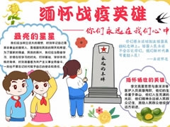 緬懷戰(zhàn)疫英雄手抄報模板