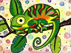 變色龍油畫棒創(chuàng)作步驟圖示