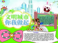 文明城市你我做起手抄報模板