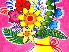 七色花許愿瓶油畫棒創(chuàng)作步驟圖示