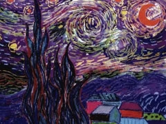 星月夜油畫棒創(chuàng)作步驟圖示