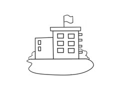 學校簡筆畫繪制步驟圖示