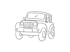 吉普車簡筆畫繪制步驟圖示