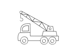 吊車簡筆畫繪制步驟圖示