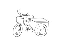 三輪車簡筆畫繪制步驟圖示
