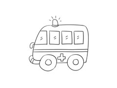 救護車簡筆畫繪制步驟圖示