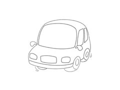 面包車簡筆畫繪制步驟圖示