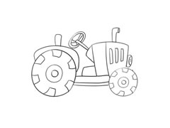 拖拉機(jī)簡筆畫繪制步驟圖示