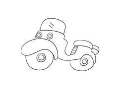 摩托車簡筆畫繪制步驟圖示