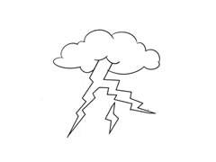 雷電簡筆畫繪制步驟圖示