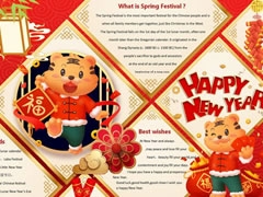 英文版新年好手抄報(bào)模板