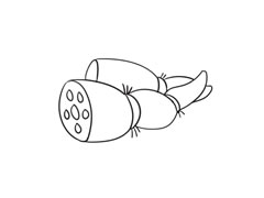 蓮藕簡(jiǎn)筆畫(huà)繪制步驟圖示