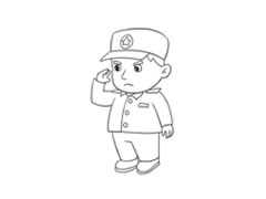 軍人簡(jiǎn)筆畫法步驟圖示