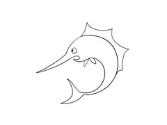 劍魚簡(jiǎn)筆畫法步驟圖示