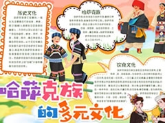 哈斯克族文化手抄報模板