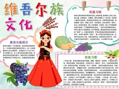 維吾爾族文化手抄報模板