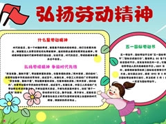 弘揚勞動精神手抄報模板