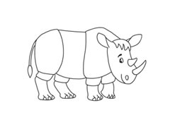 犀牛簡(jiǎn)筆畫(huà)分步繪制