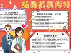 弘揚(yáng)勞模精神手抄報(bào)模板