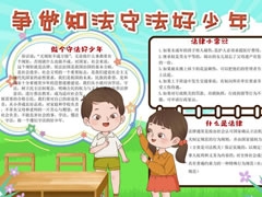 爭做知法守法好少年手抄報模板