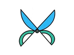 剪刀簡(jiǎn)筆畫分步繪制圖示