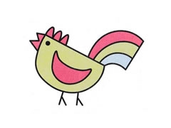 公雞簡(jiǎn)筆畫法步驟