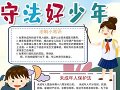 守法好少年小報模板