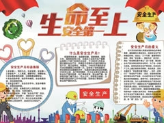 生命至上安全第一手抄報(bào)模板