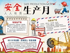 安全生產(chǎn)月手抄報(bào)模板（第二版）