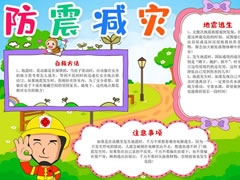 防震減災(zāi)手抄報內(nèi)容模板（第四版）