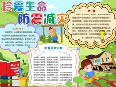 珍愛生命防震減災(zāi)手抄報(bào)內(nèi)容模板